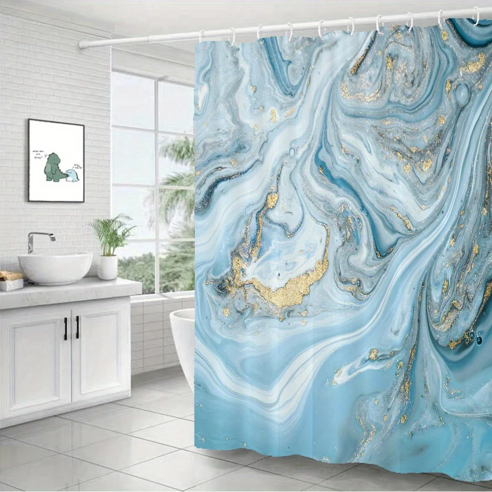Elegant Blue Swirling Marble Gold Foil Fluid Abstract Art Flannel Throw Blanket Soft Light Warm Plush Blanket Sofa Bed Travel