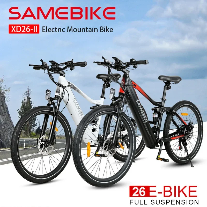 EU Stock Original Samebike XD26-II Electric Bike 750W 48V 14AH 26-inch Full Suspension Ebike Mountain Electric Bicycle