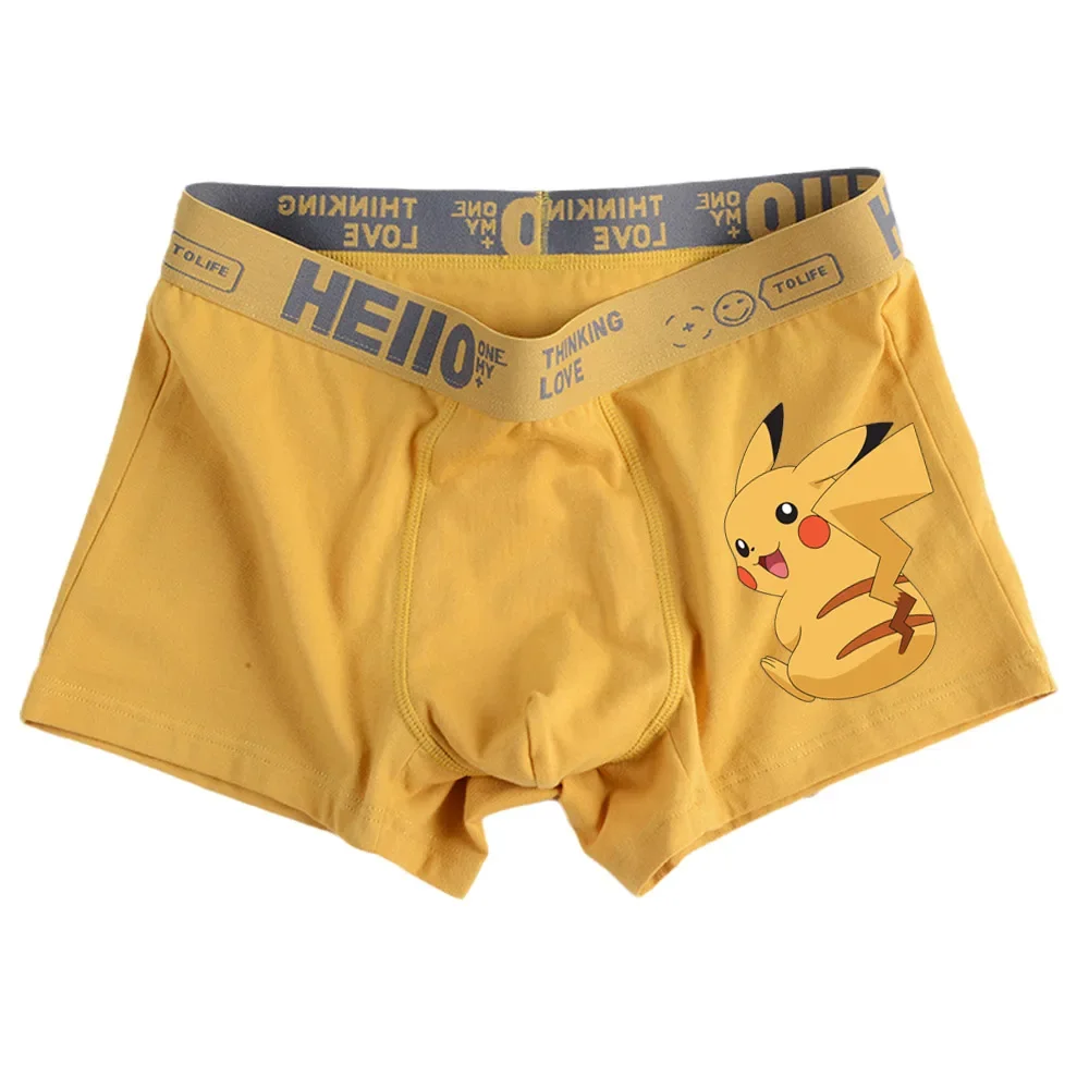 Pokemon Snorlax Charizard Gengar Pikachu Bulbasaur Men\'s Underpants Anime Antibacterial Boxer Briefs Boys Shorts Pants Gifts