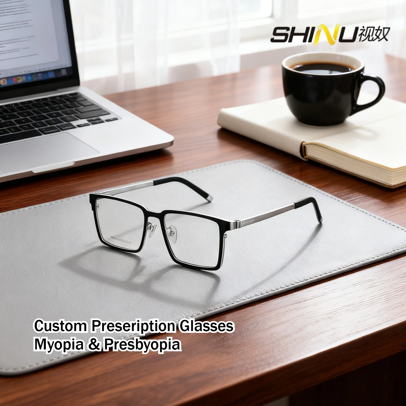 

SHINU прогрессивные очки для чтения для мужчин, двухцветная оправа для бровей из сплава для пресбиопии, деловые очки для близорукости, очки для пресбиопии на заказ