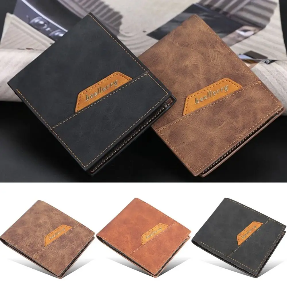 

Portable Multi-position 2 Fold Purse Retro Leisure Men's Short Wallet Ultralight Wear-resistant Male Leather Purse Male