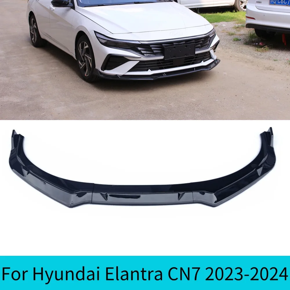 For Hyundai Elantra CN7 2023-2024 ABS Front Bumper Splitter Lip Diffuser Spoiler Guard Car Body Kit - New Design for 2023 & 2024
