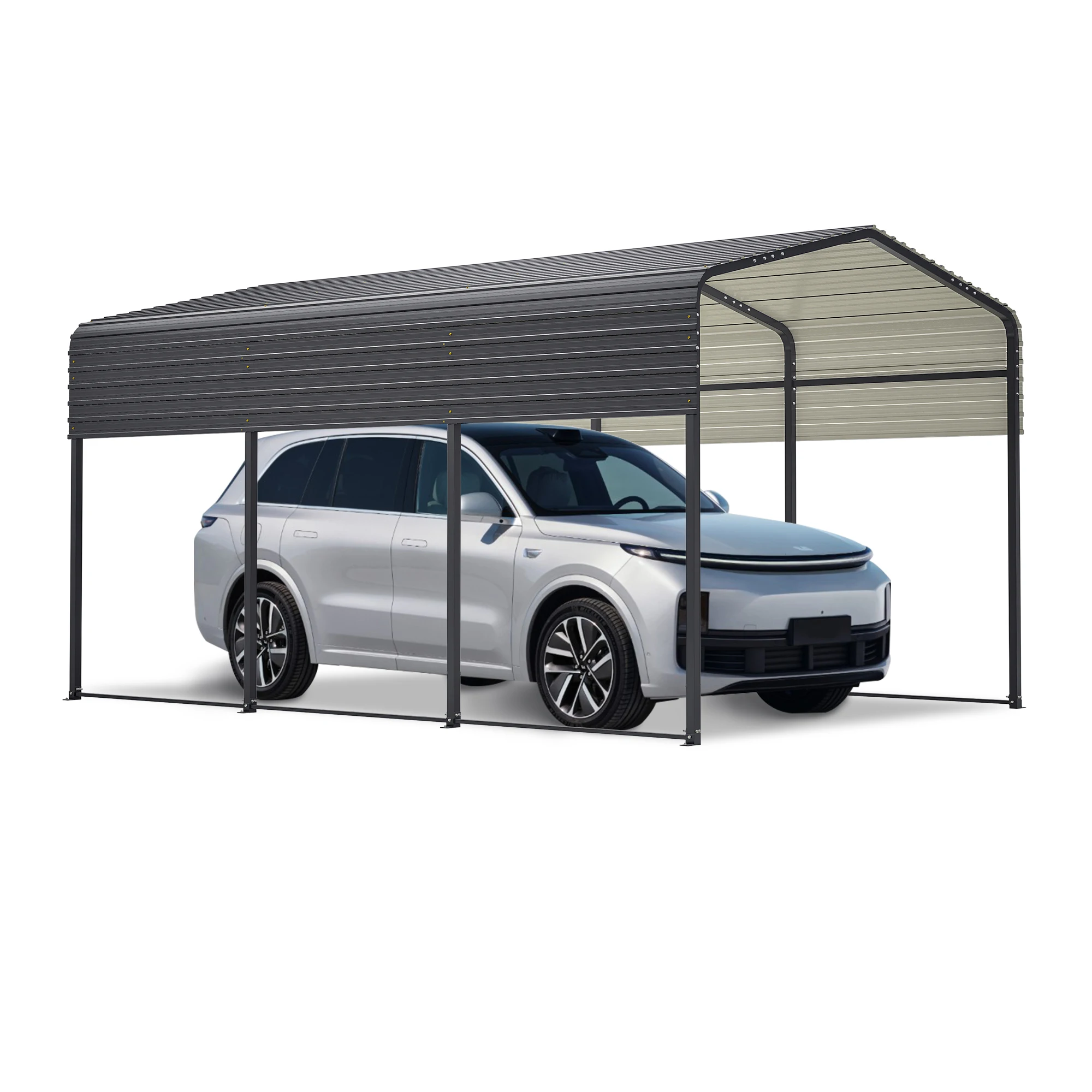 

10 x15 FT Metal Carport Carports with Enhanced Base Heavy Duty Garage Outdoor Galvanized Car Shelter for Car, Boats and Truck