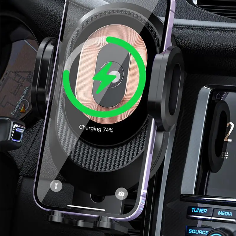 

Enhance Your Car Experience Premium Wireless Charger Phone Holder with Fast Charging Adjustable Wireless Car Charger Air Vent