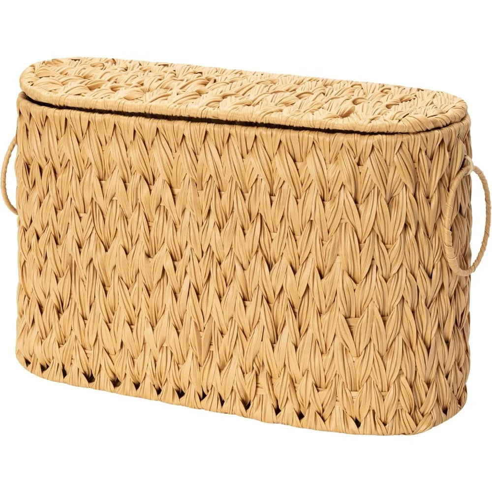 

Decorative Toilet Paper Storage Basket with Waterproof Feature and Handle for Bathroom Organization