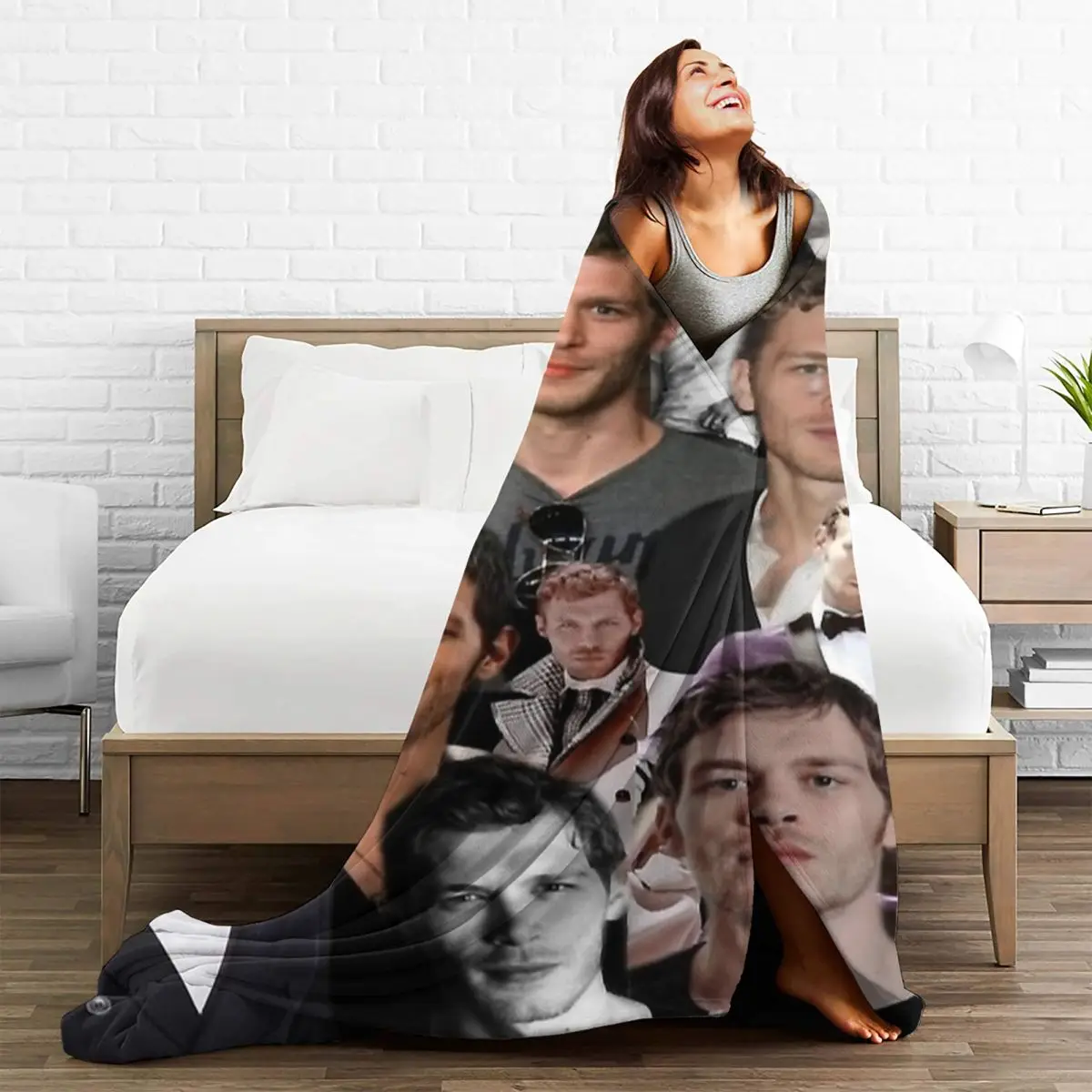 The Vampire Diaries Joseph Morgan Blankets Flannel Textile  Klaus Mikaelson Portable Thin Throw Blanket for Bedding Office Quilt