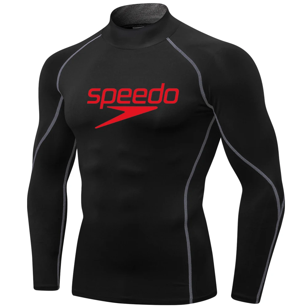 Men Swimming TightsT Shirt Surf Rash Guard Long Sleeve Protection Basic Skins Surfing Diving Swimsuit Tees Rashguard Gym Clothes