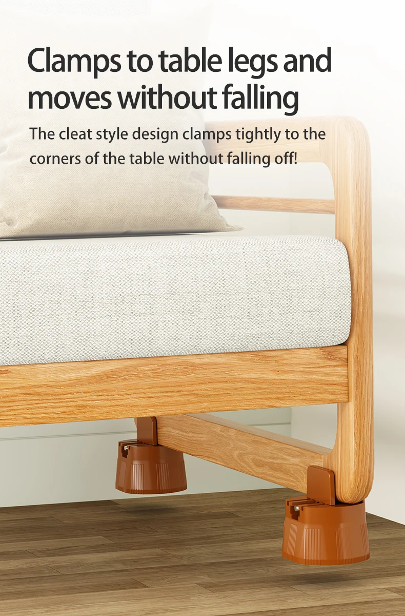 Adjustable Splint-Type Furniture Protection Pads: Moisture-Proof, Shockproof; Fit Table/Chair/Stool Legs, Heightens