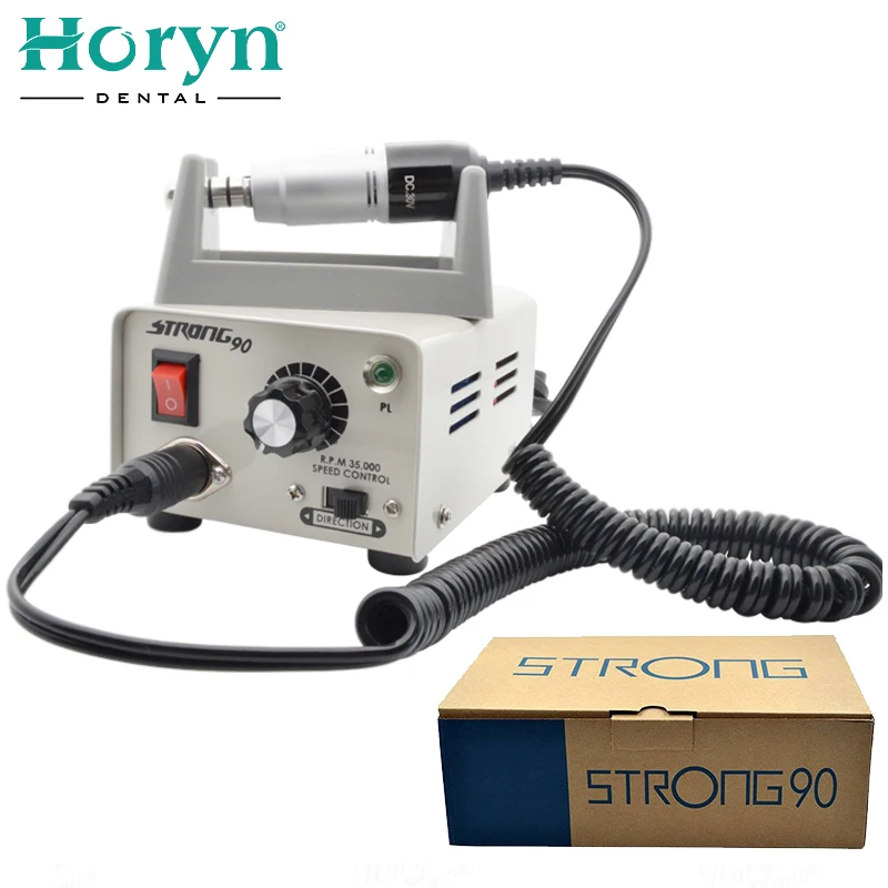 65W Strong 90 Micromotor 102L/E Type Handle Electric Nail Drills Manicure Machine 35000RP Polishing Machine Dentistry Tools