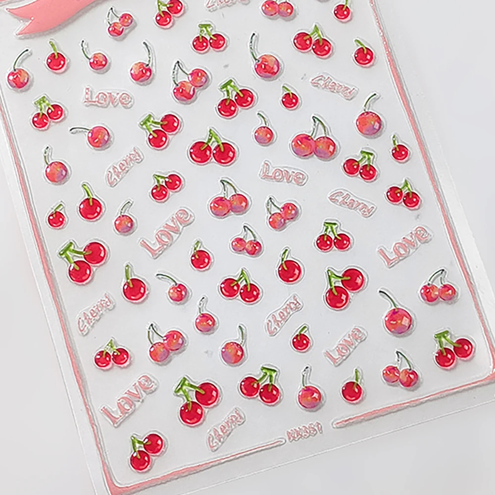 5D Jelly Red Apple Nail Art Aufkleber Cartoon Apple Slice Kawaii Obst Süße süße selbstklebende Dekoration Maniküre Aufkleber DIY – Detail 34