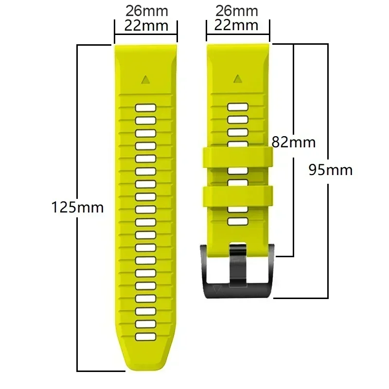 22 26mm Two Tone Silicone Strap For Garmin Tactix 7 AMOLED Pro Band Bravo/Delta Quatix 7X 7 5 6 QuickFit Watch Official Bracelet