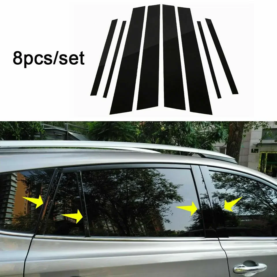 CAR WINDOW PILLAR POSTS TRIM COVER MOLDING 8PCS FIT FOR TOYOTA RAV4 2013-2018