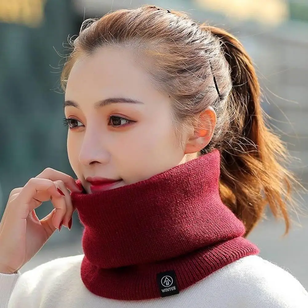 Cashmere Plush Warm Winter Ring Scarf Fleece Winter Neck Warmer Unsiex Neck Wrap Windproof Knitted Full Face Mask Neck Warmer