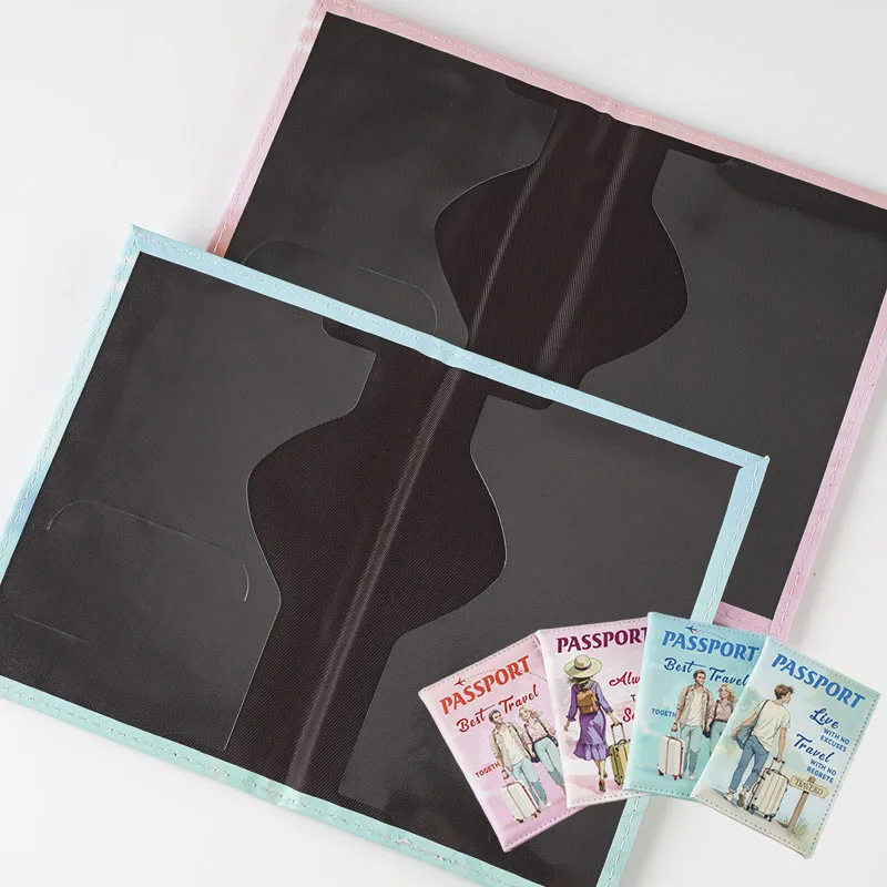 

Travel Wallet ID Card Holder 2025 New UV Color Printing Couple Passport Cover Passport Holder Ticket Clip Passport Wallet