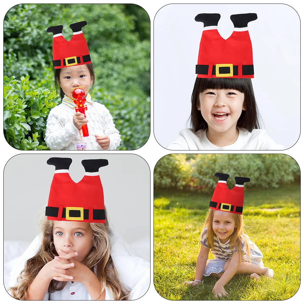 

2pcs Christmas Hats Unique Santa Hat With Pants Design Funny Decorative Party Hat Lightweight Festival Decoration Stage