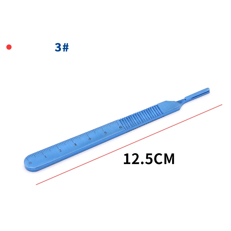 Stainless steel scalpel handle 3/4 size cutting double eyelid blade