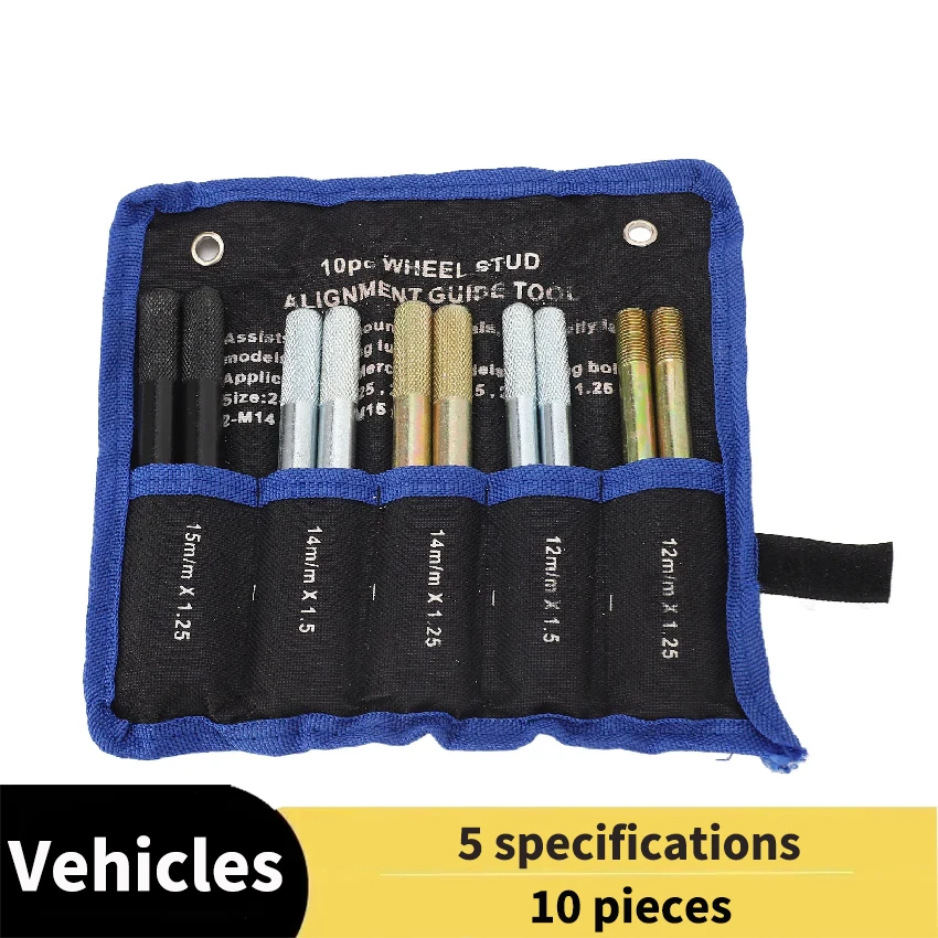 

10 Pcs Wheel Hanger Alignment Pin Tight Grip Knurled End Wheel Fixing High Strength Universal Fit Metal for Vehicles