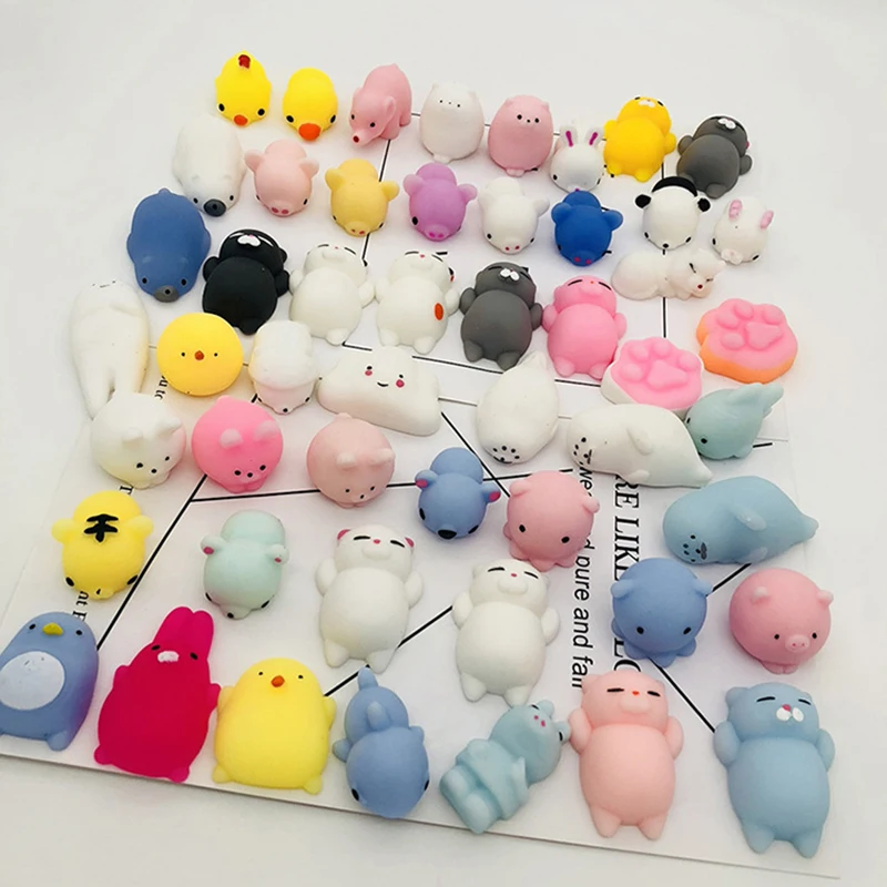 

10-60 PCS Mochi Squishy Toys Squishies Fidget Toys Gifts Party Favors for Kids Mini Supper Cute Kawaii Animals Stress Relief Toy