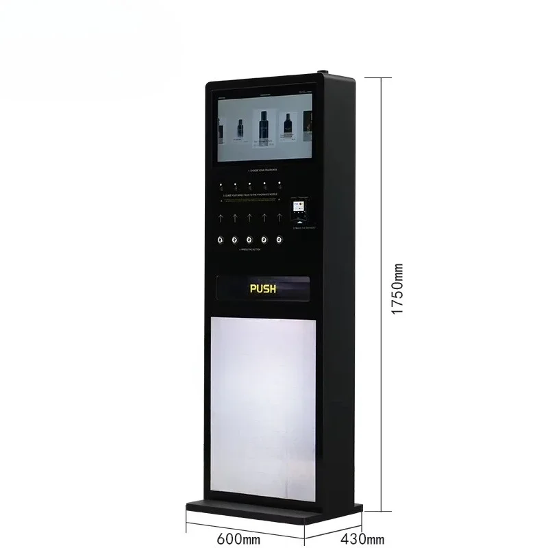 The latest floor mounted automatic credit card perfume spray vending machine in shopping malls