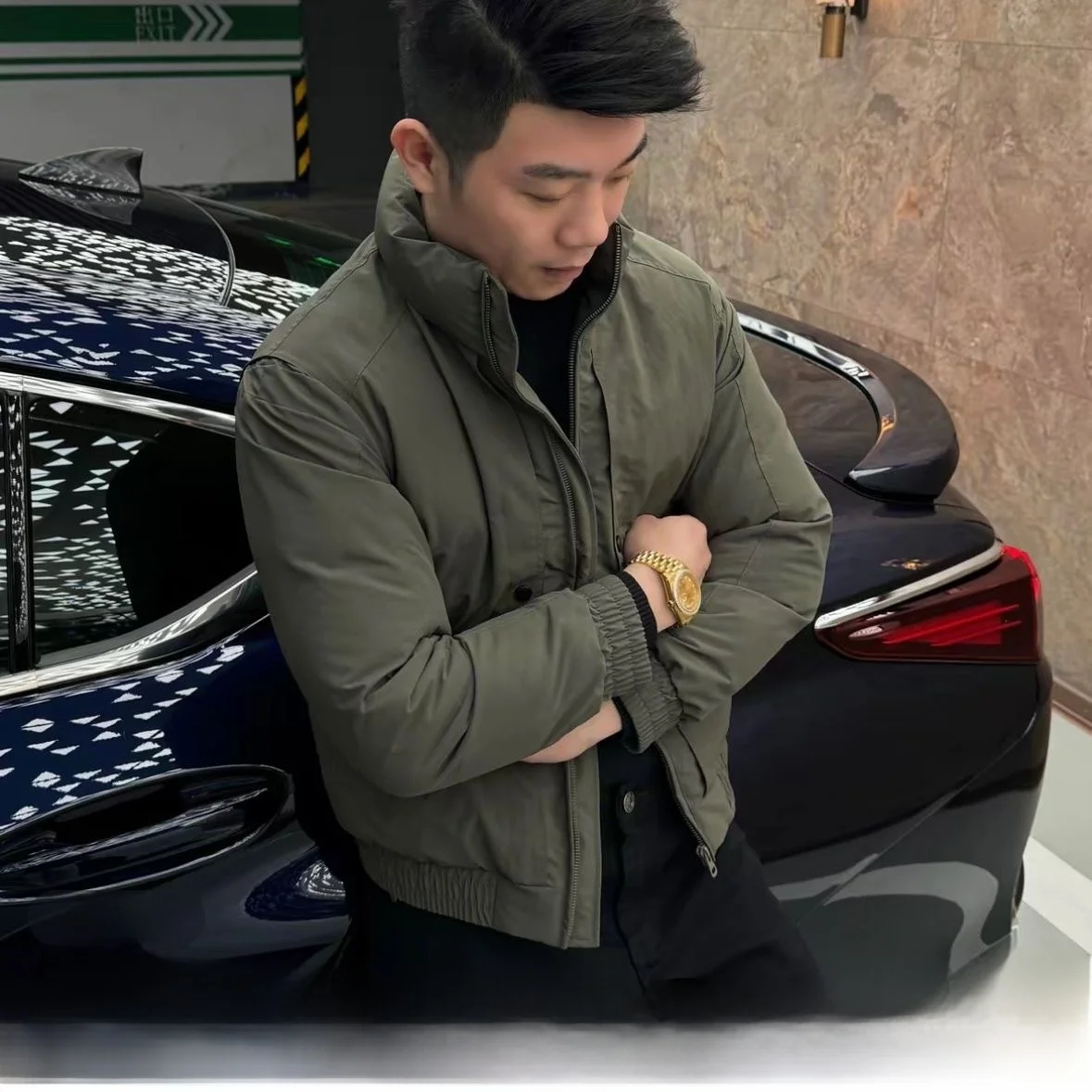 

Модная корейская мужская утепленная хлопковая куртка с воротником-стойкой, теплая, приталенная, универсальная, осенне-зимняя верхняя одежда