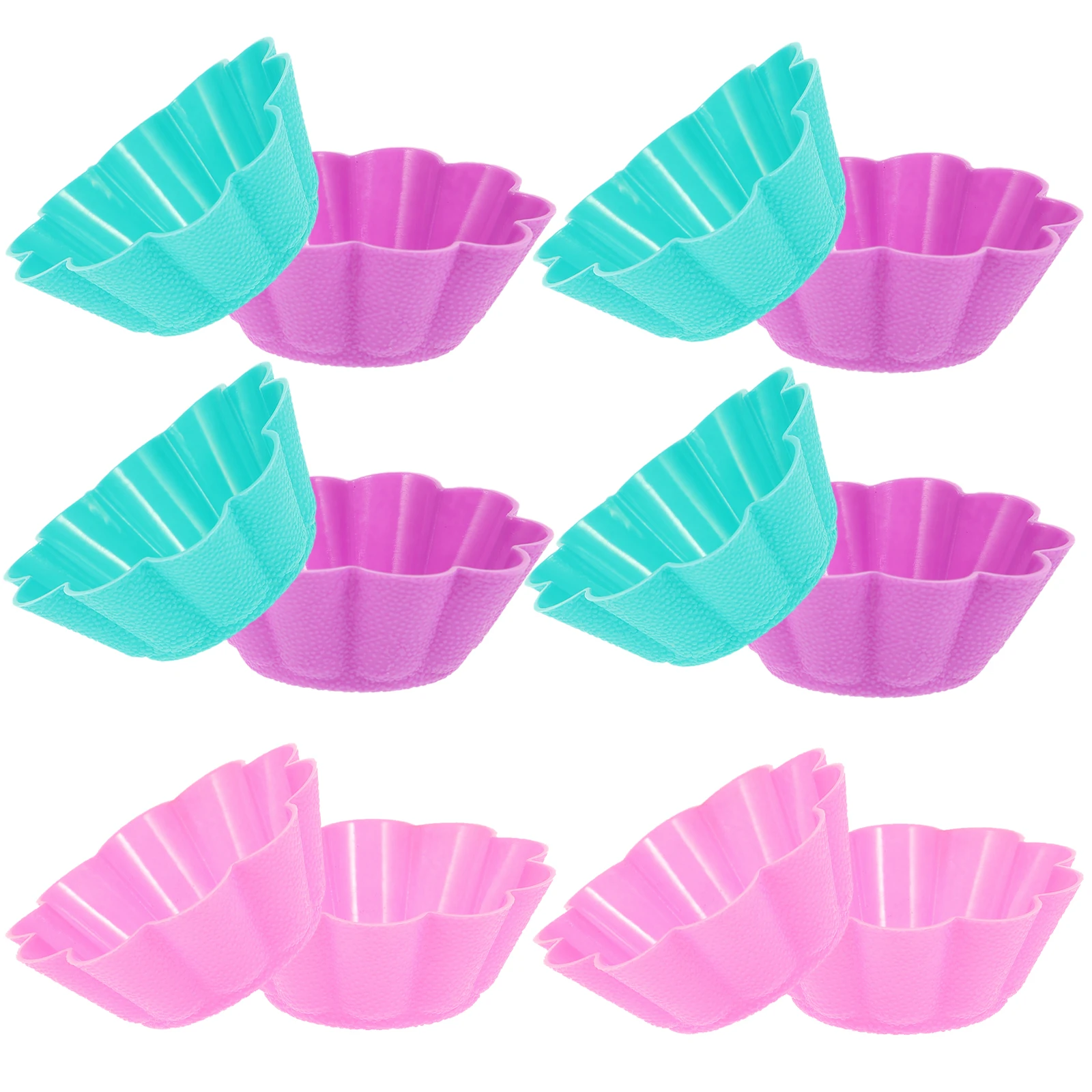 

12 Pcs Silicone Muffin Cup Mini Muffins Flower Cups Cupcake Liners for Baking Pudding Reusable