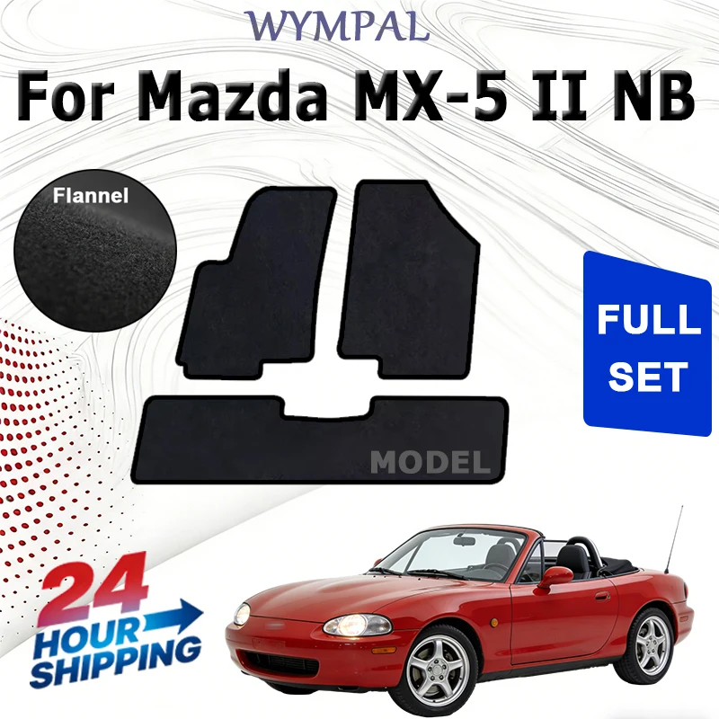 

Комплект велюровых ковриков для Mazda MX-5 II NB кабриолет (1998-2005) - черный