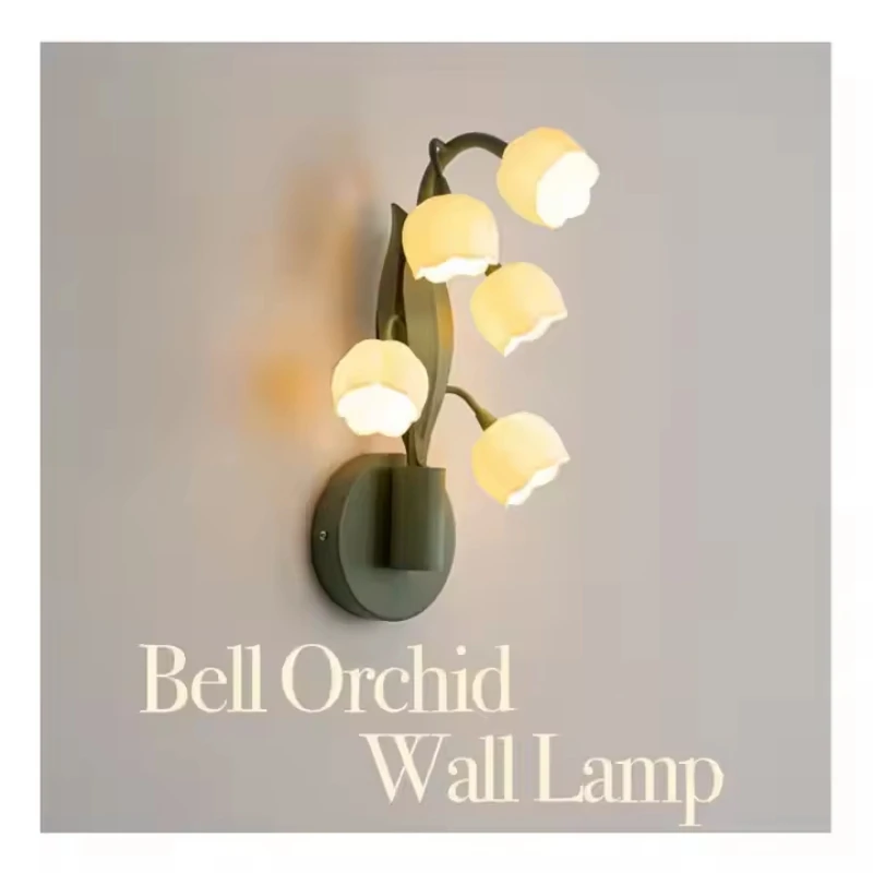 

New country style lily of the valley wall lamp acrylic G4 living room corridor bedroom durable creative lamp