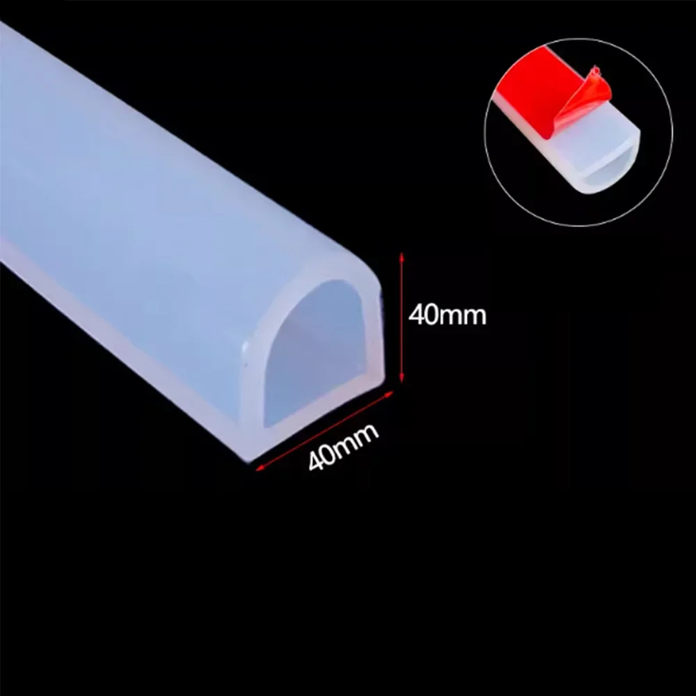 

1/2M D-type Silicone Rubber Sealing Strip Semi-Circular Hollow High Temperature Self-Adhesive Door And Window Cabinet Door Seal