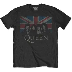 Official Queen T Shirt Union Jack Black Classic Rock Band Freddie Mercury