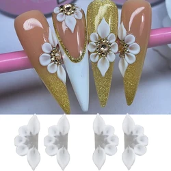 1box Acrylic White Handmade Kawaii nail art charm Stickers 3D  Handmade Acrylic Nail Flowers Decoration