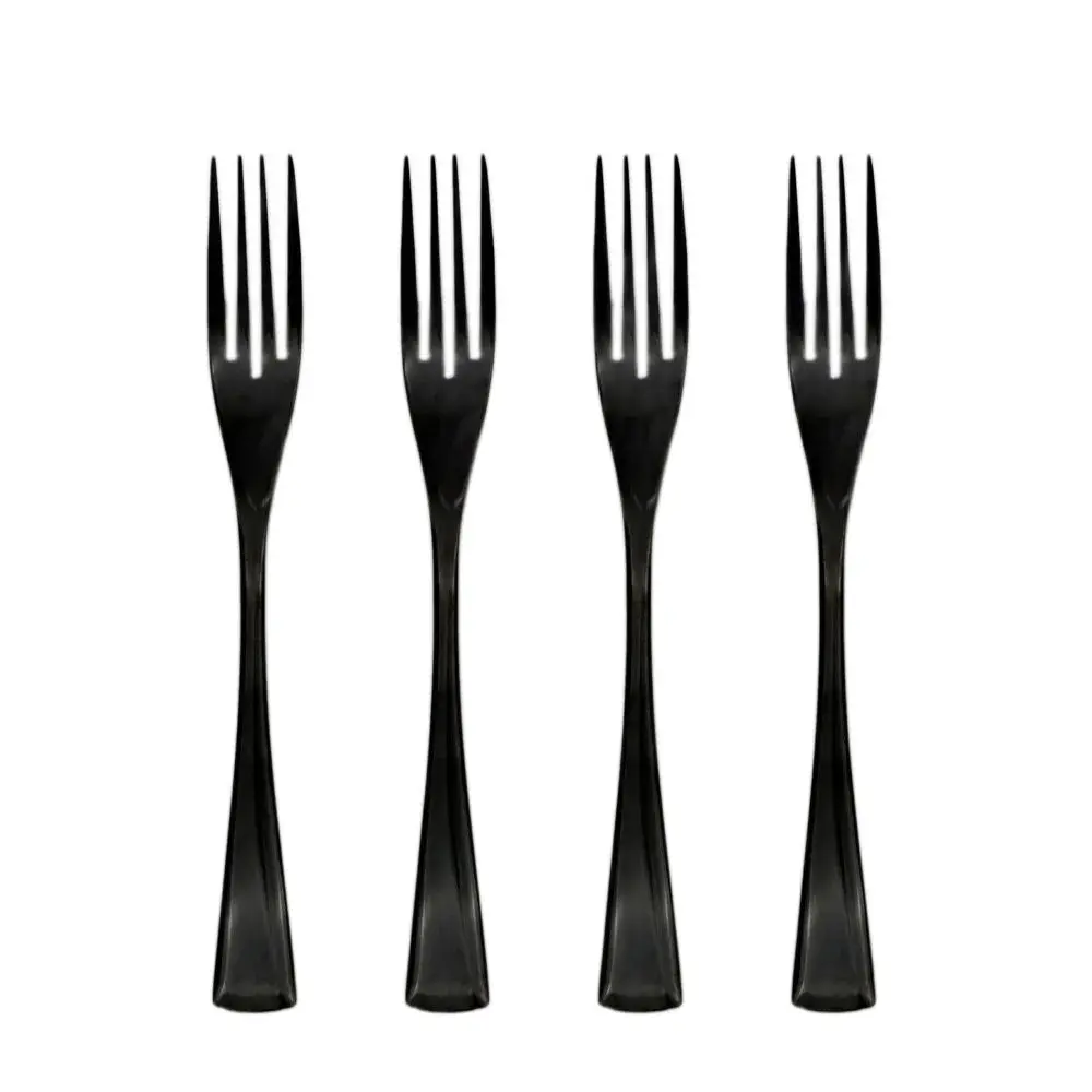 4 Pcs Black Dessert Fork Flatware Set Polishing Stainless Steel Fork for Dinner Salad Dessert  Fruit Fork Cutlery Set