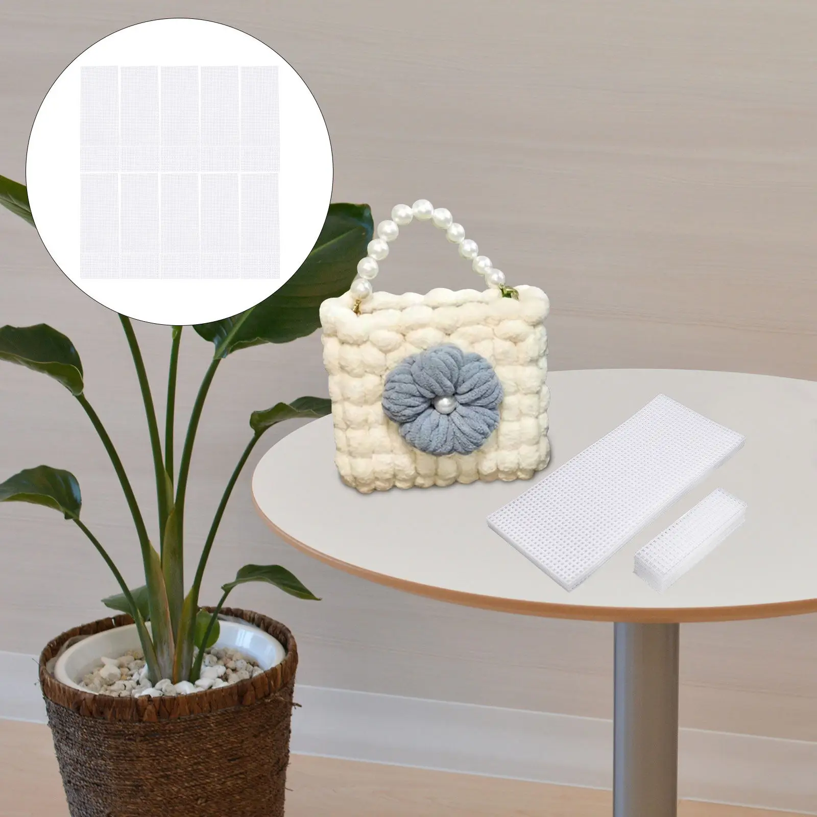 

10Pcs Knitting Bag Grid Plate DIY Plastic Mesh Sheets Woven Bag Material Crochet Embroidery Needlework Craft Accessories