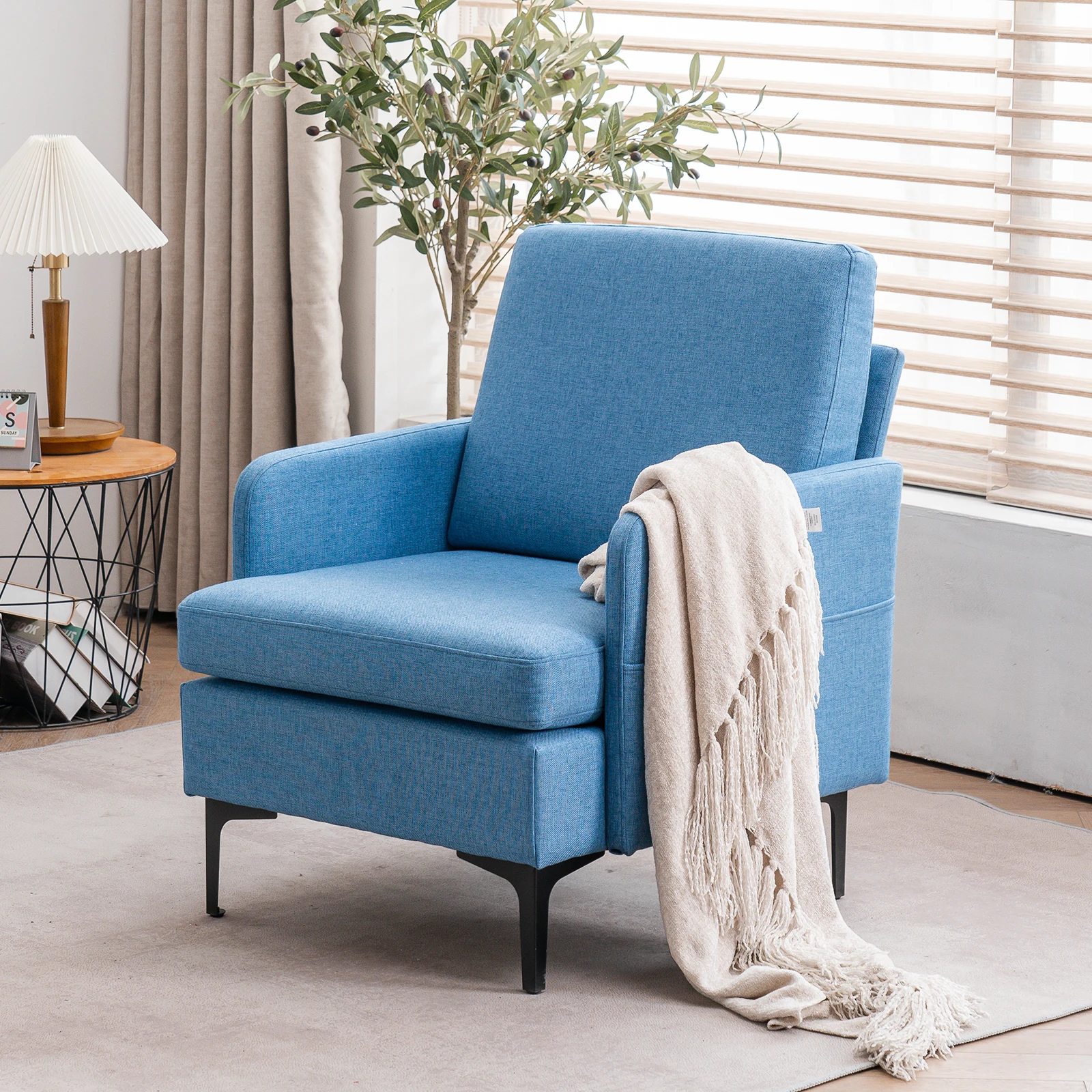 

FCH Accent Chair Lounge Chair Comfy Single Sofa for Bedroom Living Room Guestroom Living Room Bedroom Furniture