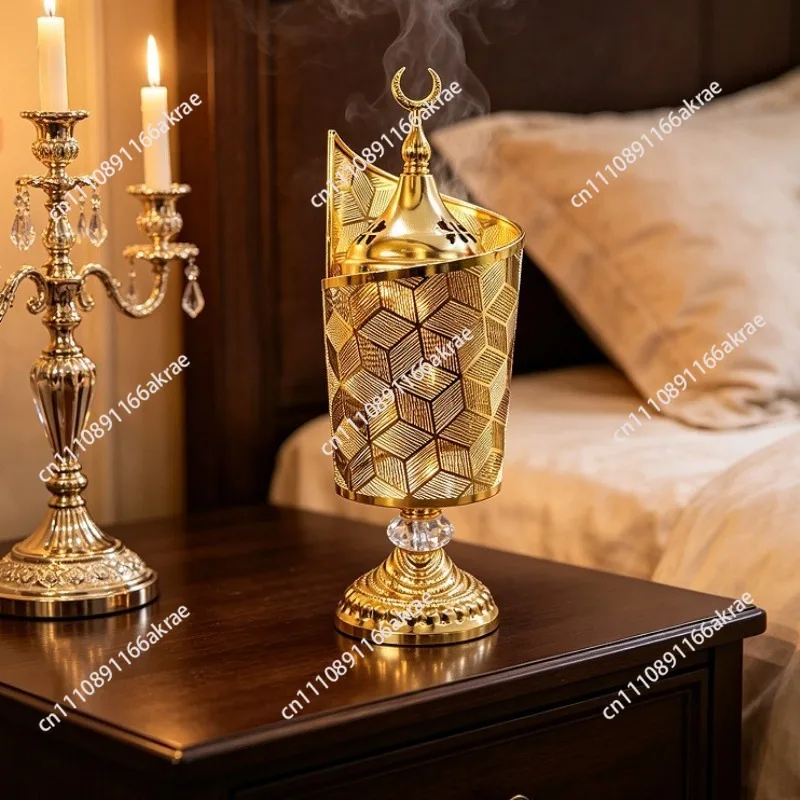 Creative gold hollow metal incense burner desktop incense burner aromatherapy burner