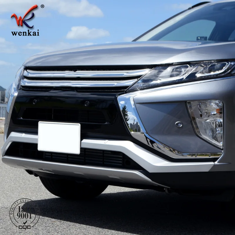 For Mitsubishi ECLIPSE CROSS 2018-2024 Car Accessories ABS Chrome Front Grille Accent Cover Lower Trim Molding Styling Bezel