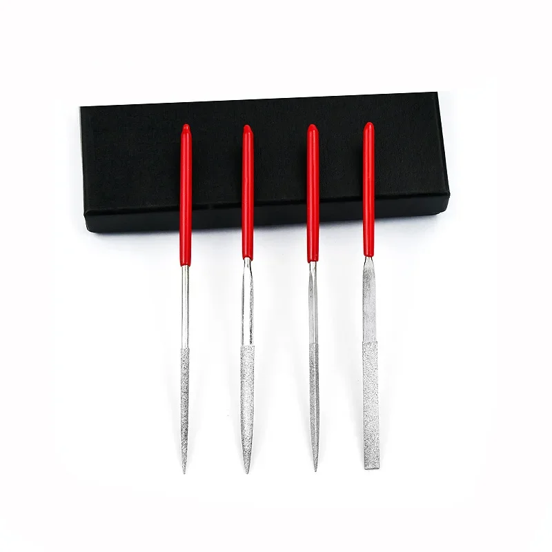 4pcs Electroplated Diamond File Hand Tools For Ceramic Glass Gem Stone Make Repair And Polishing Multipurpose Needle File