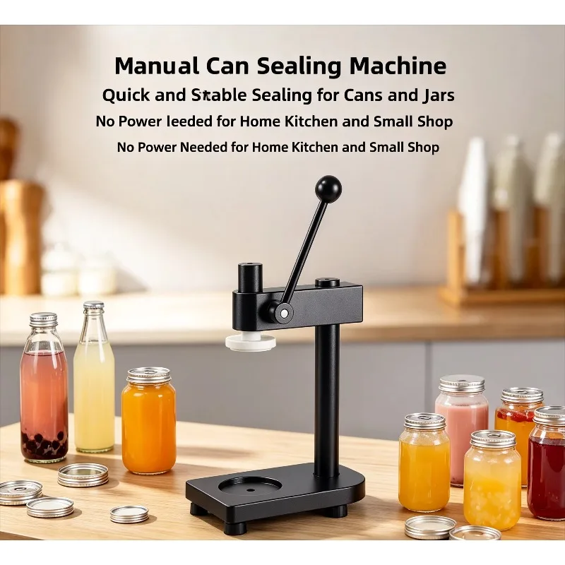 Manual Beverage Can Sealer, Commercial Can Sealing Machine for Milk Tea and Fresh Juice Shops