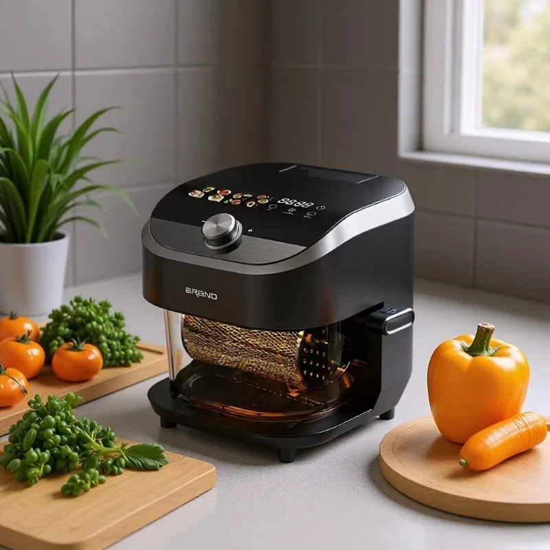Large capacity air fryer visual glass electric household multi-function