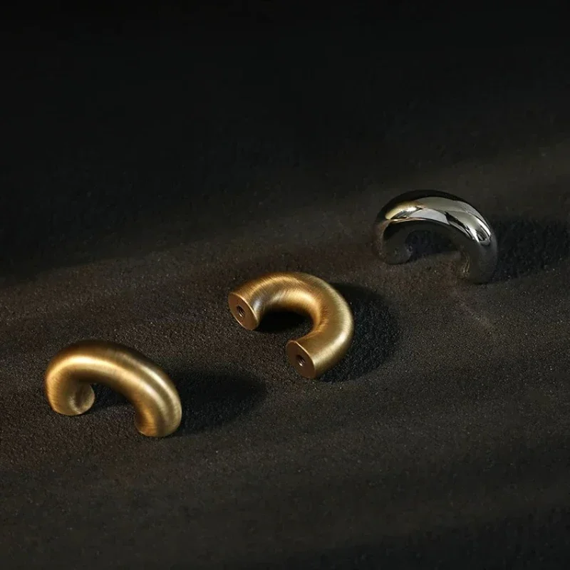 Antique Shoe Cabinet Small Knobs Retro Minimalist Brass Handle Horseshoe Shaped Cabinet Door Pulls Drawer Wardrobe Door Handle