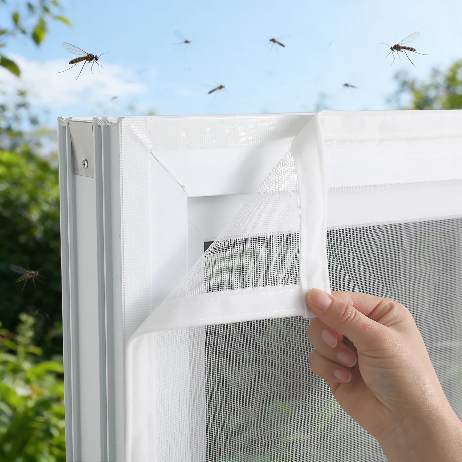 

white mosquiteras para ventana，self-adhesive，fliegengitter fenster，tela mosquitera，curtains and window treatments