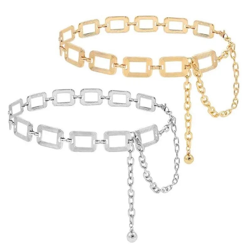 

39BD Fashionable Waist Jewelry With Metallic Accents Versatile Belt Chain For Dresses Tops And Festivals