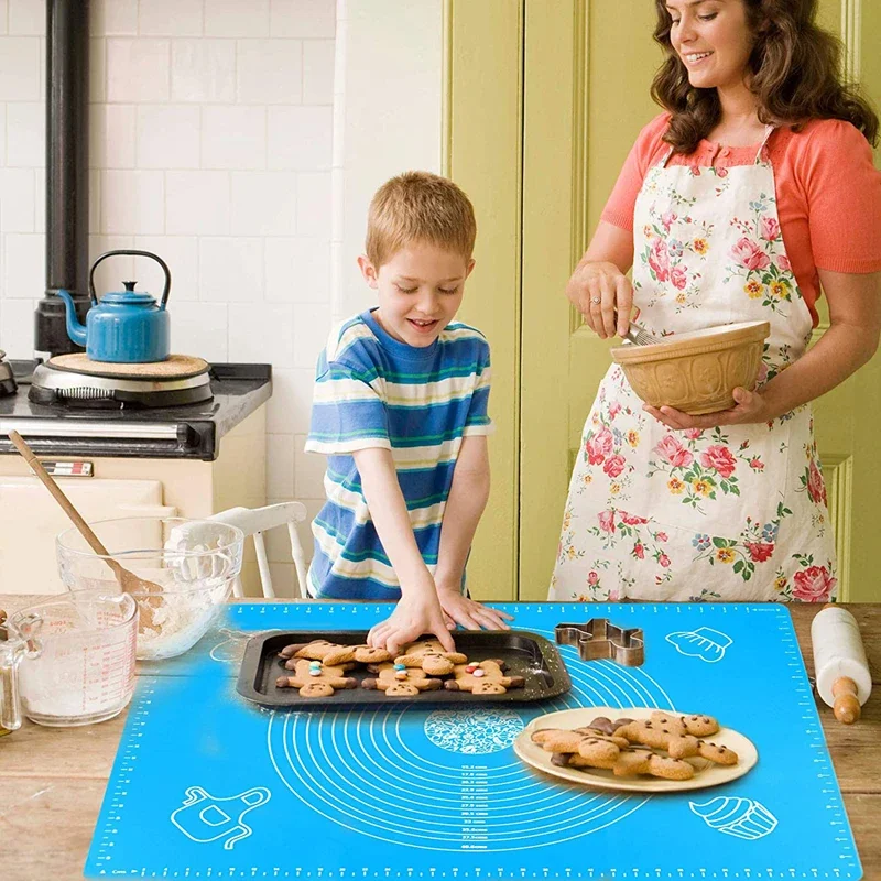 Silicone Pad Baking Mat Sheet Kneading Dough Mat Pastry Rolling Kneading Baking Pad Kitchen Mat Pizza Nonstick Pan Cooking Tools