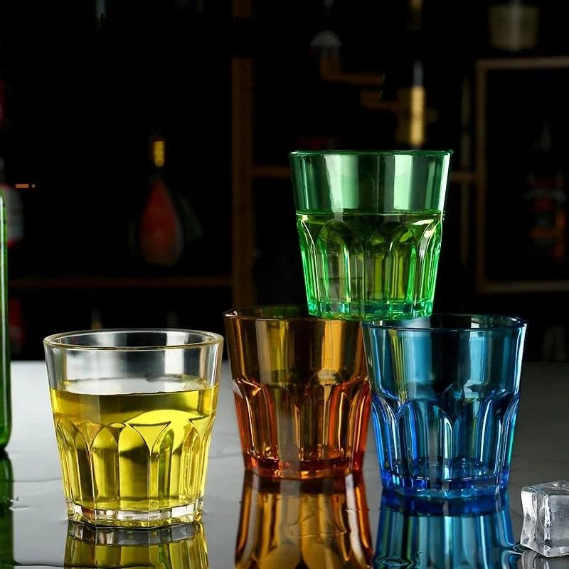 Plastic Acrylic Whiskey Cups Unbreakable Transparent Beer Cup Coffee Milk Breakfast Cup Spirit Glass Drinkware Juice Tea Cup