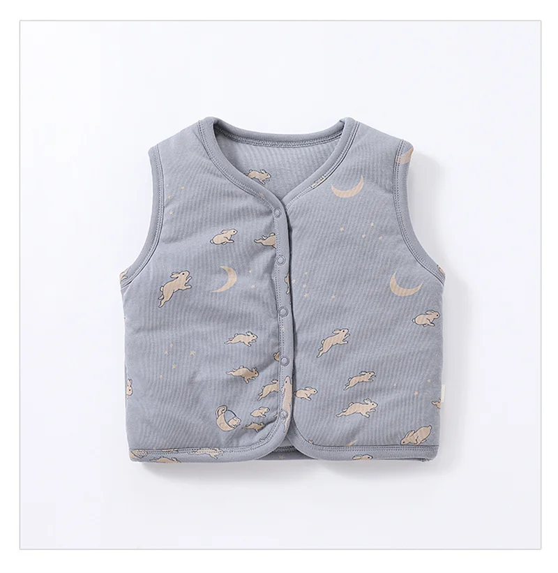 Children\'s Clothes Thick Printed waistcoat Warm Vest For Baby Boys Girls Double Padded Autumn Winter Waistcoat For Newborns