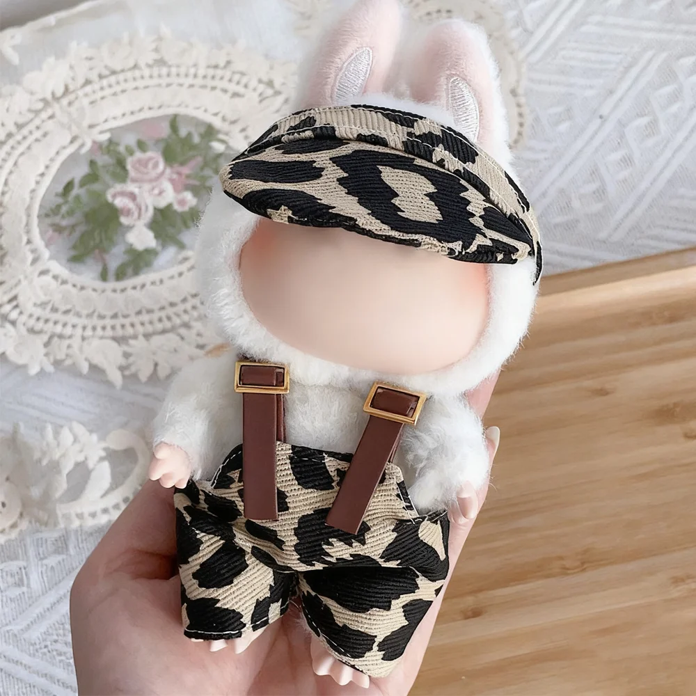 服ラバブ用オーバーオールセット帽子アクセサリー V1 V2 V3 ミニ 17 センチメートル服デザイナー高級アクセサリー DIY おもちゃ衣装