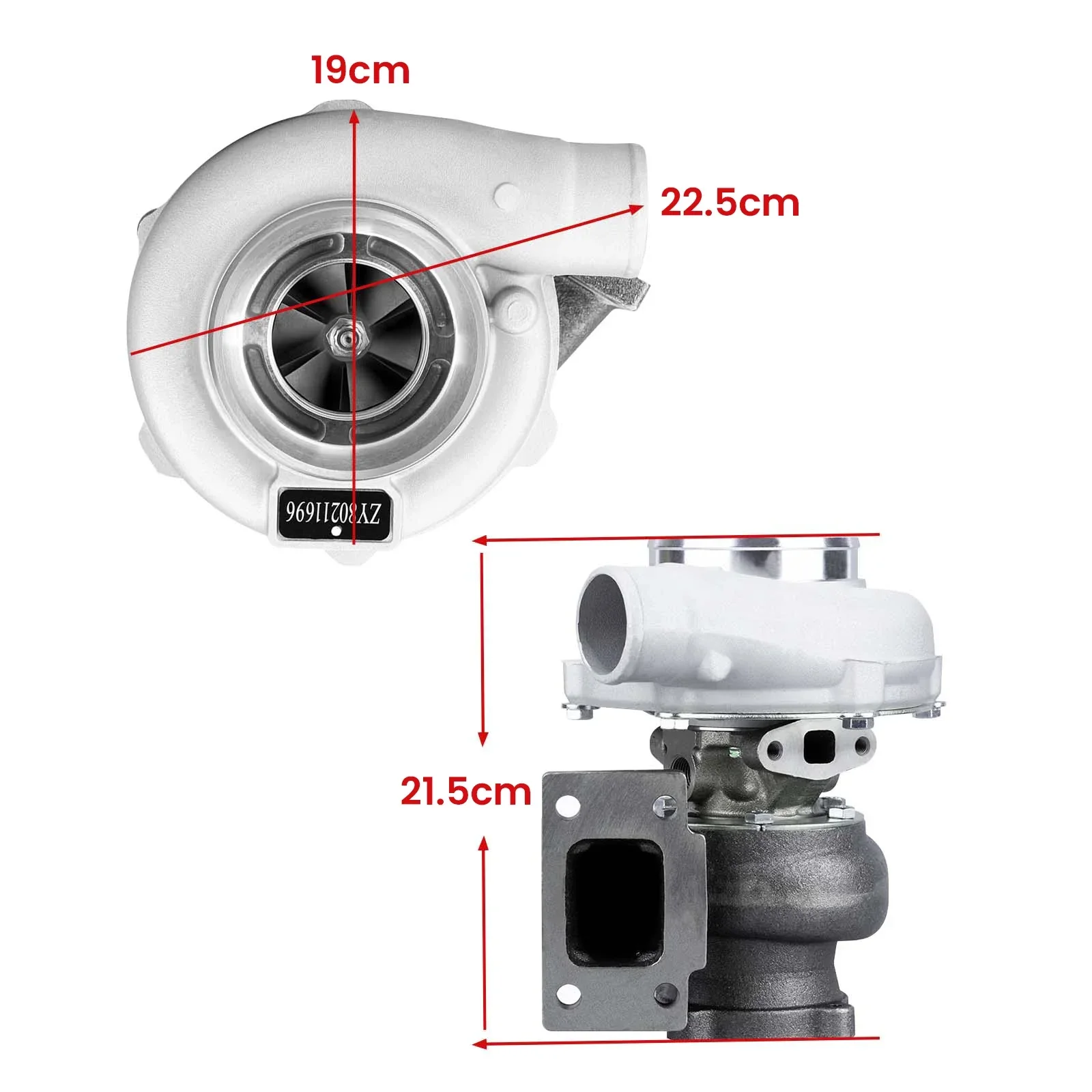 GT30 GT3037 GT3076 T3 شفة 2.5L-3.0L 0.82 شاحن توربيني للمياه 4/6 cyl 500 + HP #2