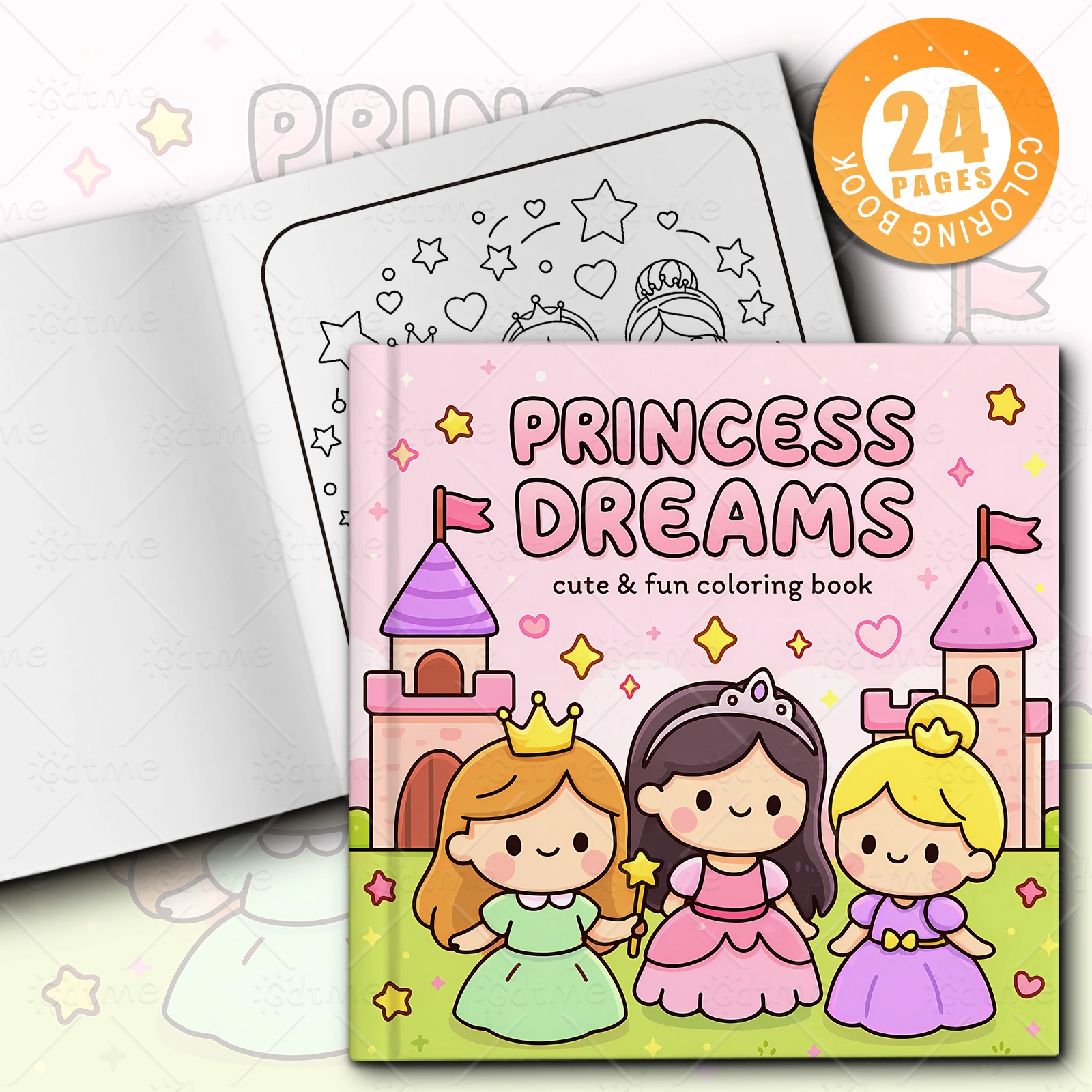 PRINCESS DREAMS Bold-easy Patterns Coloring Book for Adults Cute Drawing Book Perfect Gift for Party and Birthday ﻿