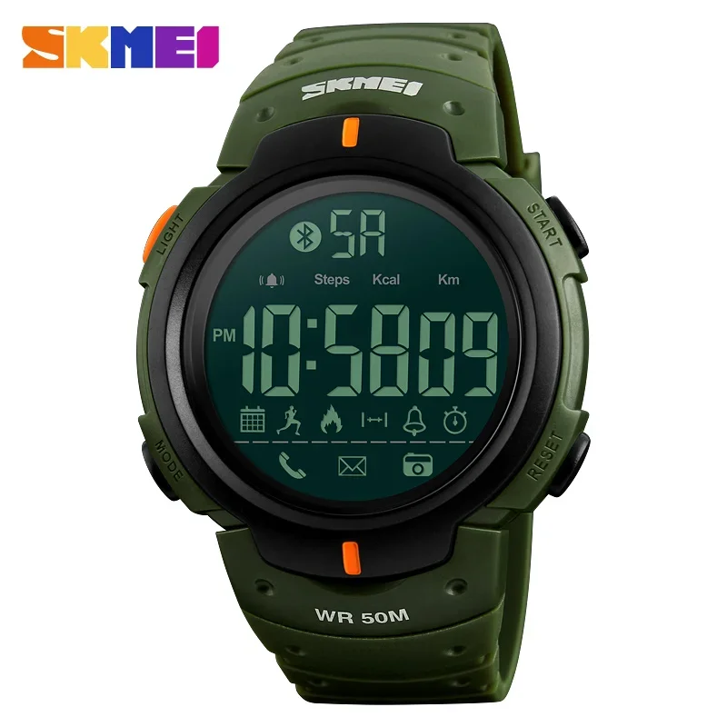 SKMEI 1301 Sport Smart Watch for Men Reminder Digital Mens Wristwatch Camera Calorie Bluetooth Waterproof Smartwatch 1560 Reloj