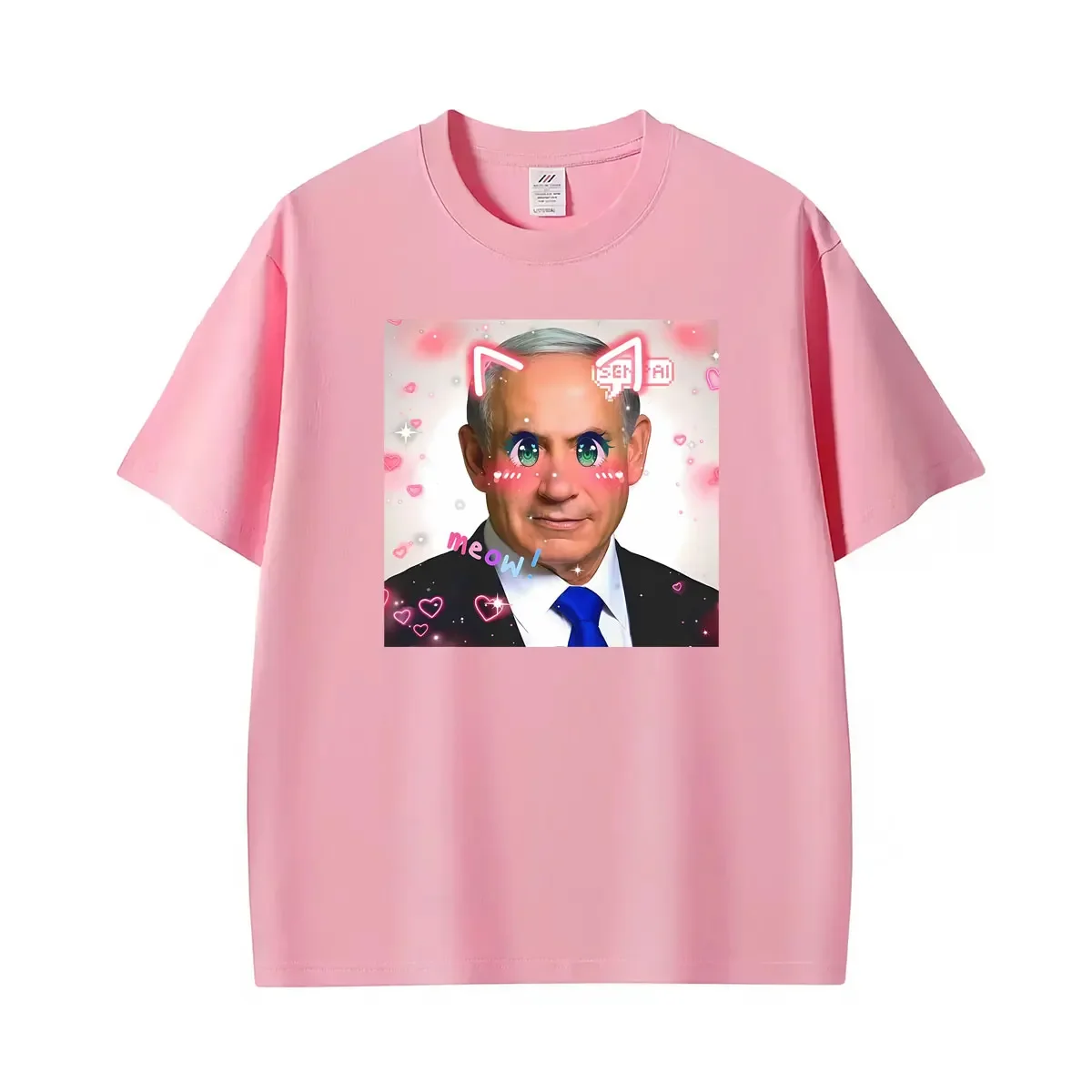 Benjamin Netanyahu, süßes, niedliches, lustiges Grafik-T-Shirt, Damenbekleidung, Retro-Humor, T-Shirts mit kurzen Ärmeln, Sommer-Tops im Y2K-Stil. – Detail 5