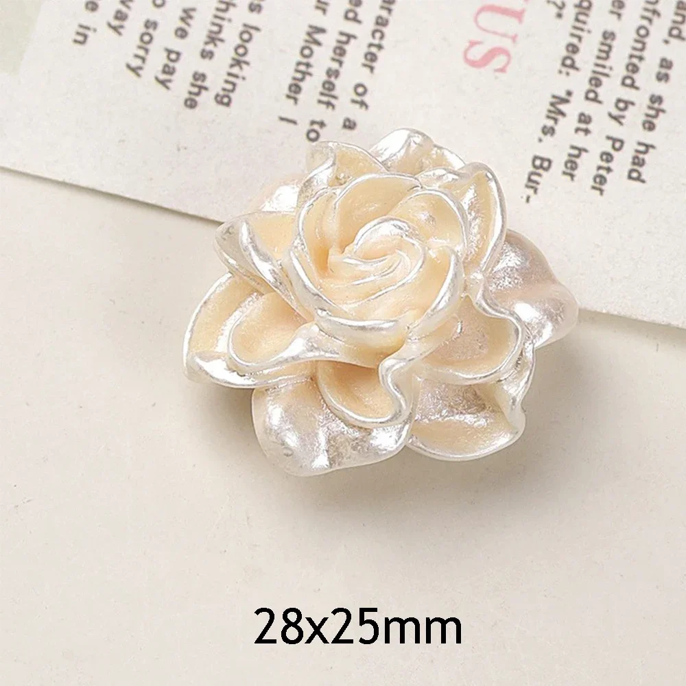10PCS 28x25mm Circle Flower Series Miniature Flat Back Resin Cabochons For Hairpin Scrapbooking DIY Home Decor Craft Accessories
